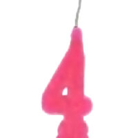 Vela Aniversário Número nº 4 Rosa