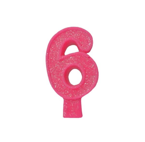 Vela Aniversário BIG nº 6 Rosa