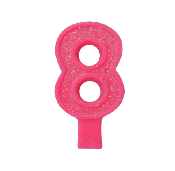 Vela Aniversário BIG nº 8 Rosa